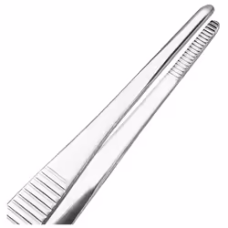sourcingmap 1 Pcs 6.3-Inch Stainless Steel Straight Blunt Tweezers with Serrated Tip Daily Garden Tool