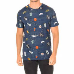 Camiseta De Manga Corta Y Cuello Redondo Jftd01-ripped-multicolor Para Hombre - blue, S