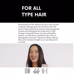 Morfose Milk Therapy Serum  Nurishment and Protection  Silkier  Shinier  Healthier-looking and Stronger Hair  Split-end Healing  provides Softness  Vi