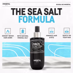Immortal NYC 'Chaos' SEA SALT' Spray 8.45 Oz/250Ml- Natural Waves -Extra Texture & Volume-Natural Look & Hold