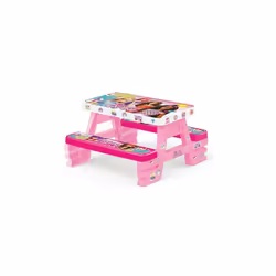 Dolu Barbie Kids Picnic Table Indoor Outdoor Garden Age 2+ - Pink