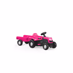Dolu Unicorn Kids Tractor and Trailer Ride-On Pedal Girls - Pink