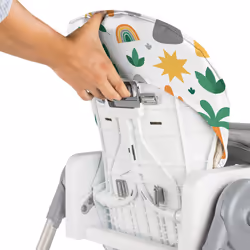 Dolu Deluxe White and Grey Compact Folding Baby Highchair, with Removeable tray