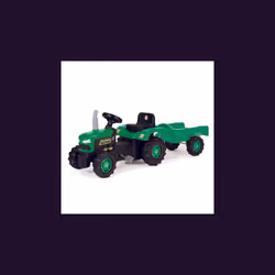 Dolu Kids Tractor Pedal Ride On Truck with Trailer Green 3 Years+
