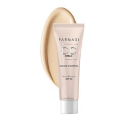 FARMASi CC Color Control Cream  Natural and Flawless Finish  Enriched Formula with Multimineral & Spf 25+  All-Day Hold  All Skin Types  1 fl. oz  01