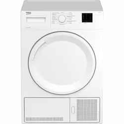 Beko DTKCE80021W 8kg Condenser Tumble Dryer with Sensor Programmes, Freestanding, Front-load, Condensation, White, Buttons, R ...