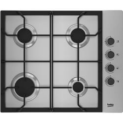 Beko HIBG64125SX 60cm Gas Hob with Side Knob Controls