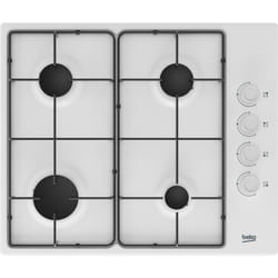 Beko HIBG64120SW 60cm Gas Hob with Side Knob Controls