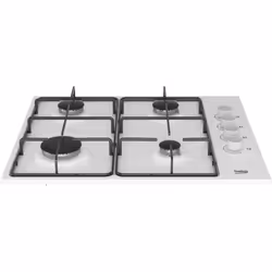 Beko HIBG64120SW 60cm Gas Hob with Side Knob Controls