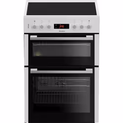 Blomberg HKN65W 60cm Freestanding Electric Double Oven Cooker, Freestanding cooker, White, Rotary, Touch, Front, Metal, Elect ...