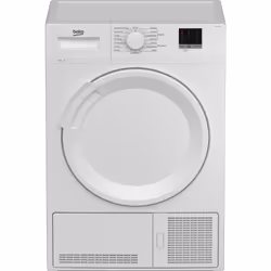 Beko DTLCE90051W 9kg Condenser Tumble Dryer with Sensor Programmes, Freestanding, Front-load, Condensation, White, Buttons, R ...