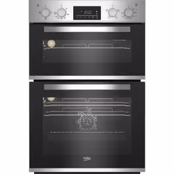 Beko BBADF22300X 90cm Built-In Double Fan Oven with SteamShine™, Medium, Electric, 105 L, 4200 W, 69 L, Static