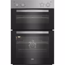 Beko BBXDF21000S 90cm Built-In Double Fan Oven with Easy Grip Knobs, Large, Electric, 105 L, 4200 W, 69 L, Static