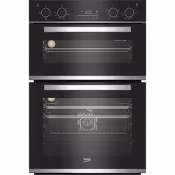 Beko bPRO 500 BBXDF25300X 90cm Built-In Double Fan Oven with Touch Control LED Timer, Large, Electric, 113 L, 4200 W, 75 L, S ...