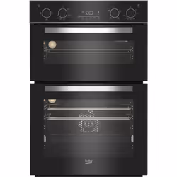Beko BBDQF24300B 90cm Built-In Double Fan Oven with Touch Control LED Timer, Large, Electric, 113 L, 4200 W, 75 L, Static