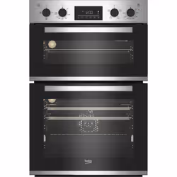Beko BBDQF22300X 90cm Built-In Double Fan Oven with Touch Control LED Timer, Large, Electric, 113 L, 4200 W, 75 L, Static