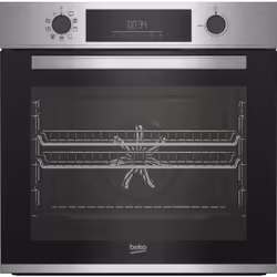 Beko BBIE12301XMP 60cm Built-In Pyro Multi-Function Oven with AeroPerfect™, Medium, Electric, 72 L, 2600 W, 72 L, Multitech