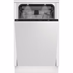 Beko BDIS38040Q Integrated Slimline Dishwasher with AquaIntense®, Fully built-in, Slimline (45 cm), Touch, LCD, 1.3 m, 1.6 cm