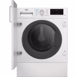 Beko WDIK954451F Integrated 9kg Wash / 5kg Dry Capacity Washer Dryer with IronFast, Front-load, Built-in, Left, Black, Black, ...