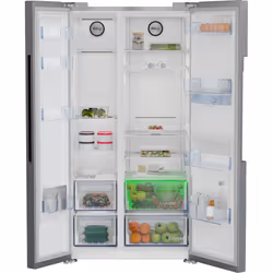 Beko ASD2442VPS Freestanding American Style Fridge Freezer with HarvestFresh™