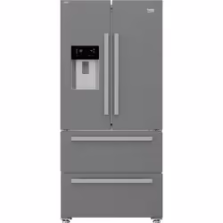 Beko GNE460520DVPX Freestanding American Style Fridge Freezer with HarvestFresh™, Freestanding, American door, Brushed steel, ...