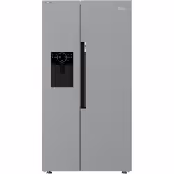 Beko ASP352VPX Freestanding American Style Fridge Freeze with HarvestFresh™, Freestanding, American door, Brushed steel, LED, ...