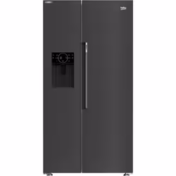 Beko ASP342VPZ Freestanding American Style Fridge Freeze with HarvestFresh™, Freestanding, American door, Black, Black Steel, ...
