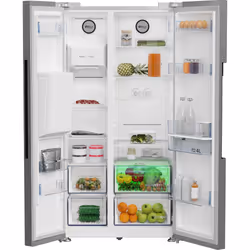 Beko ASN642VPS Freestanding American Style Fridge Freezer with HarvestFresh™