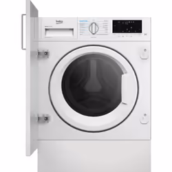 Beko WDIK854411F Integrated 8kg 5kg Washer Dryer with RecycledTub®, Front-load, Built-in, White, Left, White, White