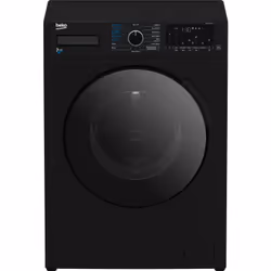 Beko WDER744421B Washer Dryer with 7kg / 4kg Capacity with SteamCure, Front-load, Freestanding, Black, Left, Black, Black