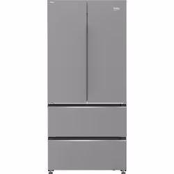 Beko GNE4543VPX American Style AeroFlow™ Fridge Freezer with HarvestFresh™, Freestanding, French door, Stainless steel, Touch ...