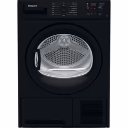 Hotpoint C HD C82 BBGD UK, Freestanding, Front-load, Condensation, Black, Buttons, Rotary, Right