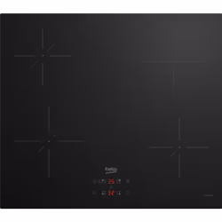 Beko CIHYQI21B 60cm Induction Hob with Touch Controls, Black, Built-in, 60 cm, Zone induction hob, Glass-ceramic, 4 zone(s)