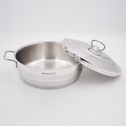 Korkmaz Astra Stainless Steel Capsulated Low Casserole With Stainless Steel Lids  Astra 24 X 8 - 3.6 Litre