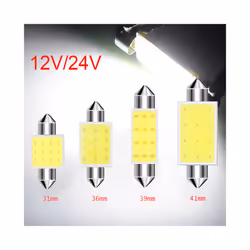 5Pcs/lot Dome light 31mm 36mm 39mm 41mm Car COB 1.5W DC12V Interior Car - 24V 36mm