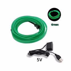 1M/2M/3M/5M Universal Car Interior Lighting LED Strip Decoration Garland - 1M, green usb