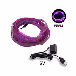 1M/2M/3M/5M Universal Car Interior Lighting LED Strip Decoration Garland - 2M, purple usb