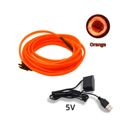1M/2M/3M/5M Universal Car Interior Lighting LED Strip Decoration Garland - 3M, orange usb