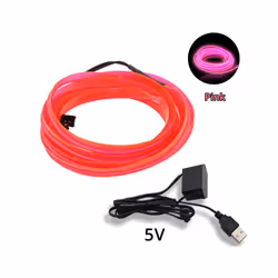 1M/2M/3M/5M Universal Car Interior Lighting LED Strip Decoration Garland - 3M, pink usb