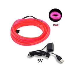 1M/2M/3M/5M Universal Car Interior Lighting LED Strip Decoration Garland - 3M, pink usb