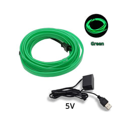 1M/2M/3M/5M Universal Car Interior Lighting LED Strip Decoration Garland - 3M, green usb