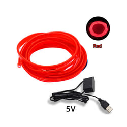 1M/2M/3M/5M Universal Car Interior Lighting LED Strip Decoration Garland - 3M, red usb