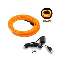 1M/2M/3M/5M Universal Car Interior Lighting LED Strip Decoration Garland - 3M, yellow usb