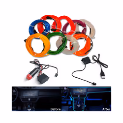 1M/2M/3M/5M Car Interior Atmosphere Lamp Welcome  Door Lights Auto LED - 3M Cigarette Drive, Yellow