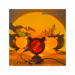 Mini sunset light net red sunset light floor-to-ceiling photo projection - sunset red rabbit