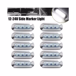 ) LED Side Marker Indicator Car Lights Front Rear Tail Clearance Lamp DC - White(10PCS