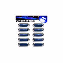 ) LED Side Marker Indicator Car Lights Front Rear Tail Clearance Lamp DC - Blue(10PCS