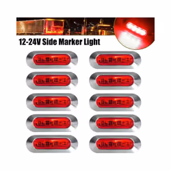 ) LED Side Marker Indicator Car Lights Front Rear Tail Clearance Lamp DC - Red(10PCS
