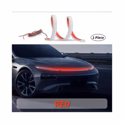 , Red) LED Car Hood Lights Strip Universal Auto Decorative Atmosphere Lamps - 120cm (47 inch