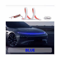 , Blue) LED Car Hood Lights Strip Universal Auto Decorative Atmosphere Lamps - 200cm (78 inch